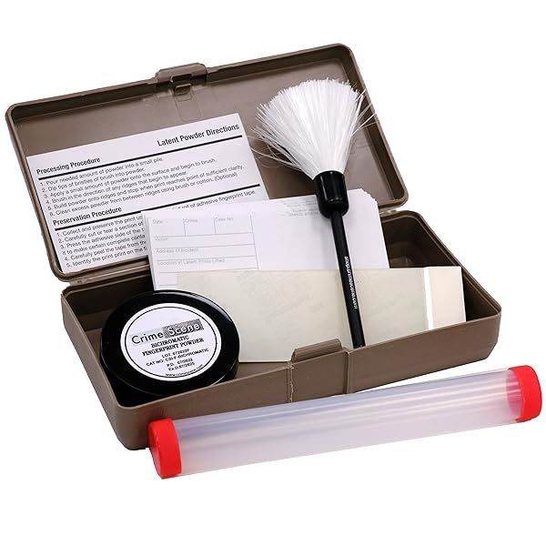 Crime Scene Basic Latent Fingerprint Kit, Bichromatic Grey Powder