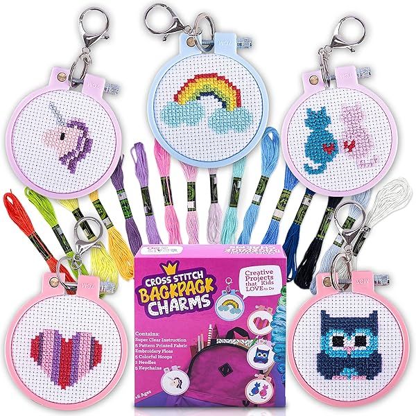 Top 5 Cross Stitch Kits for Beginners & Kids: Easy Stamped Kits & Fun Backpack Charms