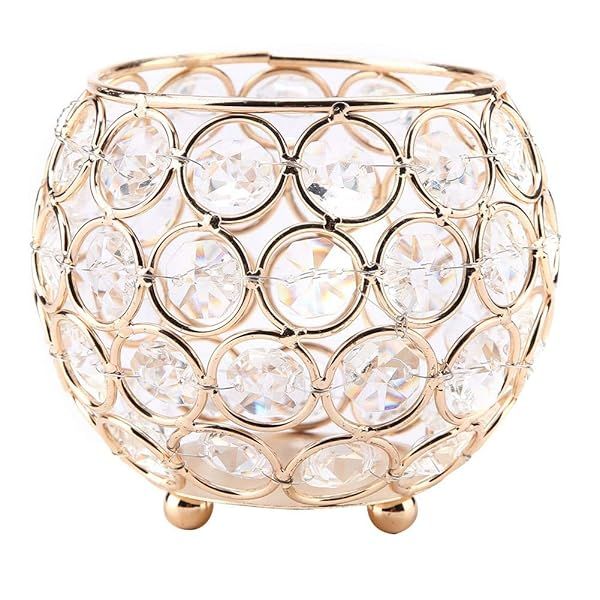 Elegant Golden Crystal Candle Holders for Weddings & Home Decor - Perfect Tealight Lanterns & Gifts
