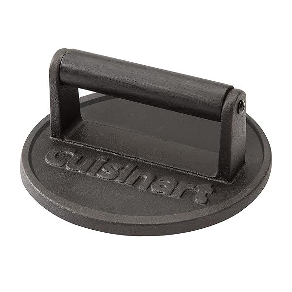 "Perfect Juicy Burgers with Cuisinart 6.5" Cast Iron Smashed Burger Press for BBQs & Cookouts"