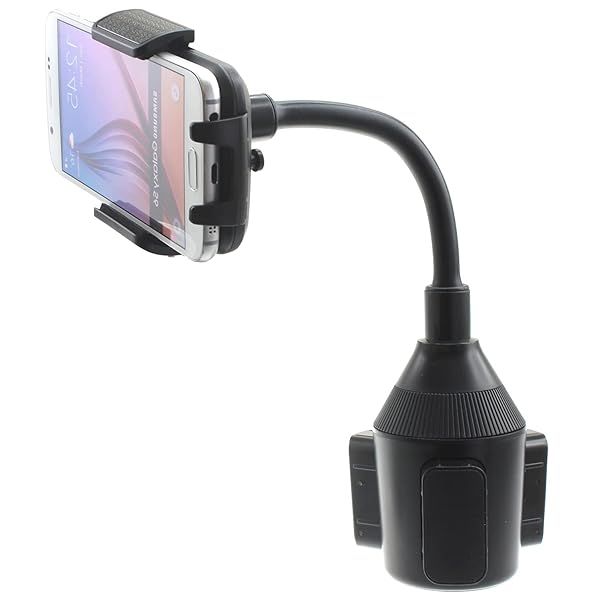 Universal Cup Holder Car Mount for Samsung Galaxy & iPhone - Swivel Gooseneck for A12, A32, S20, S21, Pro Max & More