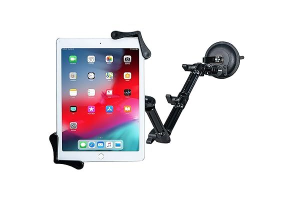 Custom Suction Mount  CTA Custom Angle-Adjustable Flex Suction Mount That Sticks to Flat Surfaces for iPad 10th Gen 10.9" - iPad 7/8/9 Gen 10.2 - iPad Air 4 - iPad Pro 12.9-11 - Black (PAD-CFSM)