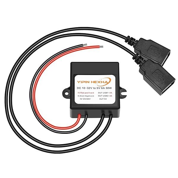 DC Converter 12V 24V to 5V 6A 30W Dual USB Female DC DC Buck Converter Power Adapter Step Down Module