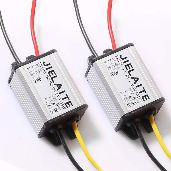 DEVMO 2PCS Waterproof DC-DC Converter 12V to 5V USB Power Supply Module 3A 15W for Efficient Power Solutions