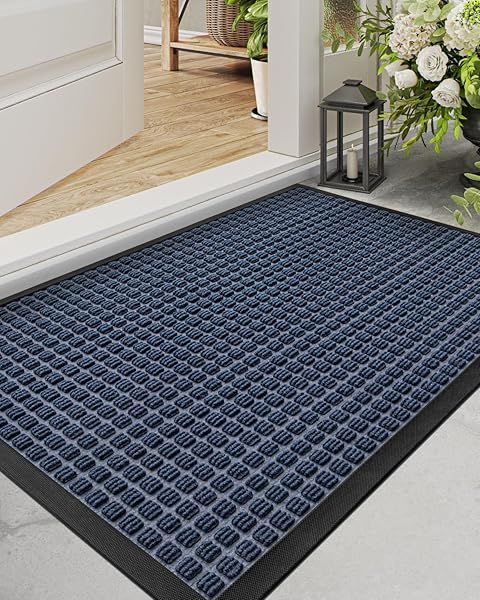 "DEXI Heavy Duty Door Mat - Stain & Fade Resistant Non-Slip Indoor/Outdoor Mat 35"x23" - Perfect for Entryways & Patios"