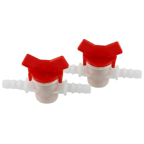 DGZZI Barbed Ball Valve 2PCS 3/8 Inch ID In-Line Shut-Off Switch for Drip Irrigation and Aquariums White