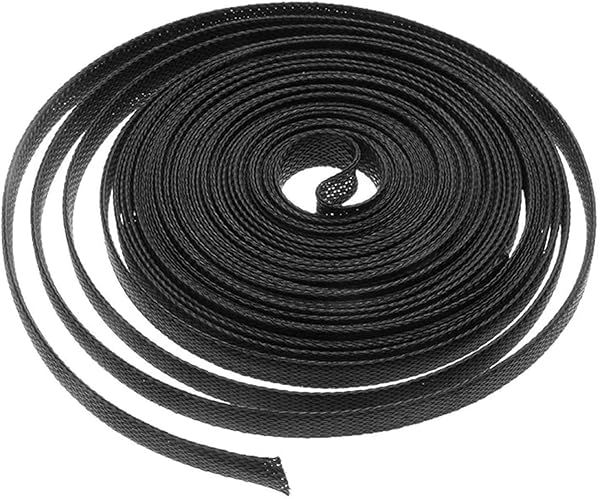 DGZZI 16.4ft Braided Wire Sleeve 1/2 Inch Flame Retardant Black Expandable Cable Sleeving for Automotive Audio Video Home Devices