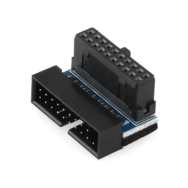 DGZZI USB 3.0 90 Degree Adapter - Right Angle 19Pin/20Pin Male to Female Power Connector for Motherboard