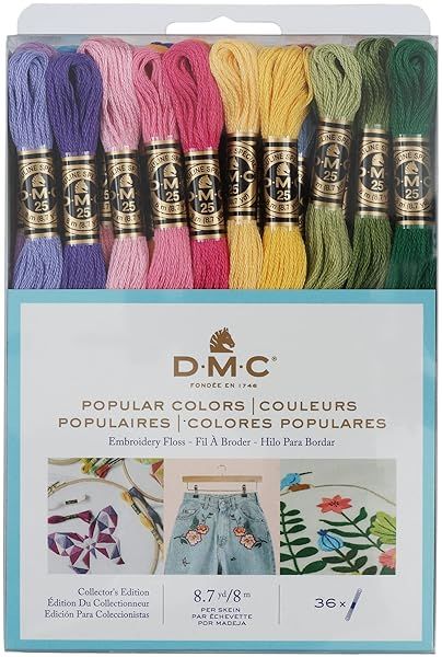 Shop DMC 117F25-PC36 Embroidery Floss Pack - 36 Colors, 8.7 Yards Each, Perfect for Crafting!