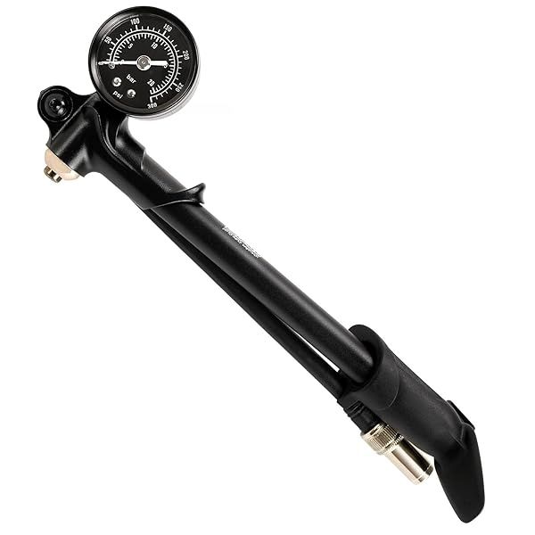 DNM High Pressure 300 PSI Mini Pump for Fork & Rear Shock Suspension with Air Bleed Button