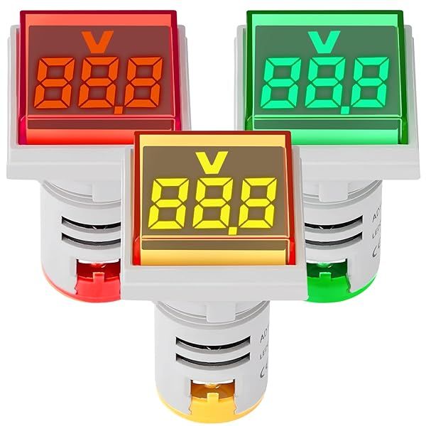 DROK AC 500V Voltage Tester, 3pcs AC 60-500V 110v 220v Voltage Monitor Digital Larger LED Screen Voltmeter Volt Detetor Green Red Yellow Signal