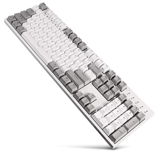 DURGOD Tenkeyless Mechanical Gaming Keyboard - Cherry MX Red, Type C, 104 Keys, Dust Cover - Ideal for Gamers & Typists (White, ANSI/US)