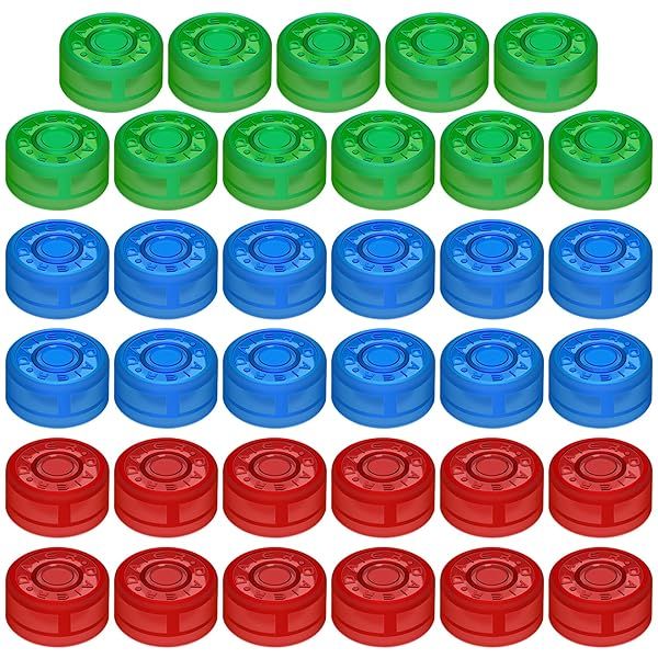 DaierTek Glow in the Dark Footswitch Pedal Buttons 25mm Cap Stomp Switch Covers Red Green Blue 35pcs for Guitar Effect Pedals