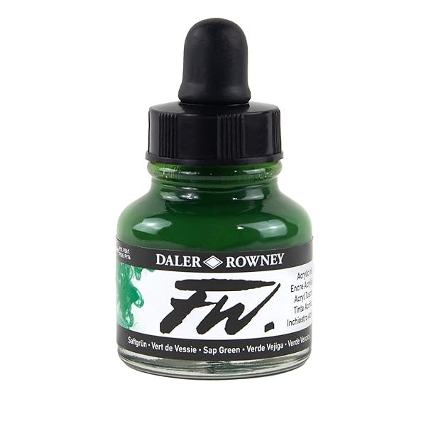 Buy Daler-Rowney FW Acrylic Ink Bottle in Sap Green - Versatile, Permanent Calligraphy & Archival Ink for Artists