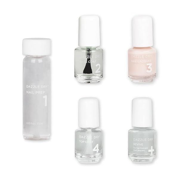 Dazzle Dry Mini Kit: 4-Step Prima Ballerina System for Perfect French Manicures (5 Pieces)