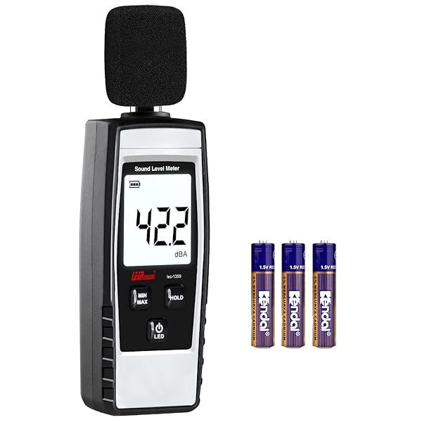 Portable Decibel Meter Digital Noise Meter 30-130dB Sound Pressure Level Tester with Battery Gray