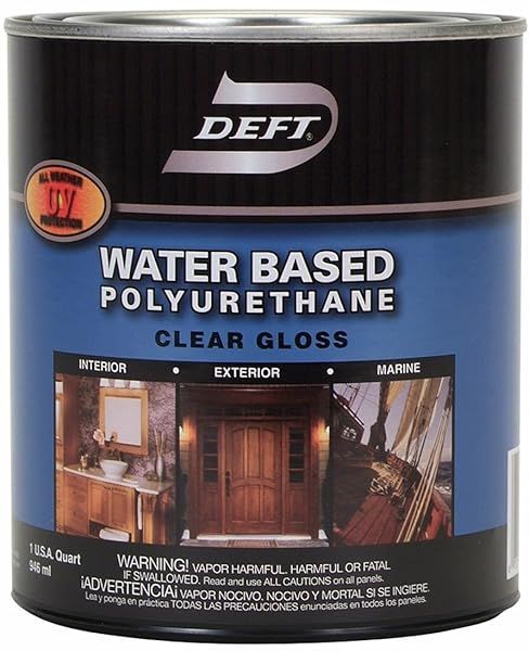 Deft Water-Based Polyurethane Finish Gloss Quart for Interior & Exterior Projects