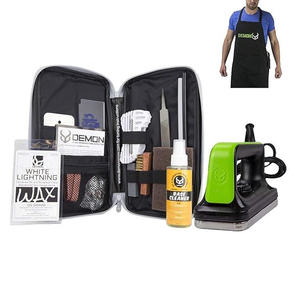 Ultimate Demon Mechanic Ski & Snowboard Tuning Wax Kit: Universal Wax, Cleaner, Iron & Apron Included!