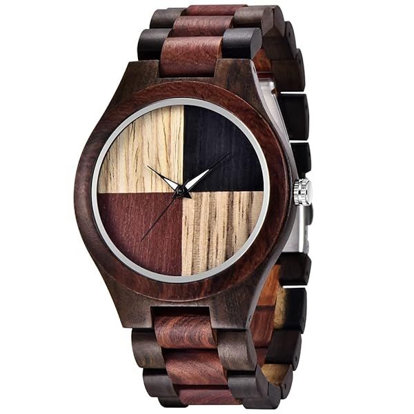 Shop Dentily Handmade Wooden Watches for Men - Lightweight Quartz Timepieces with Unique Grain Design