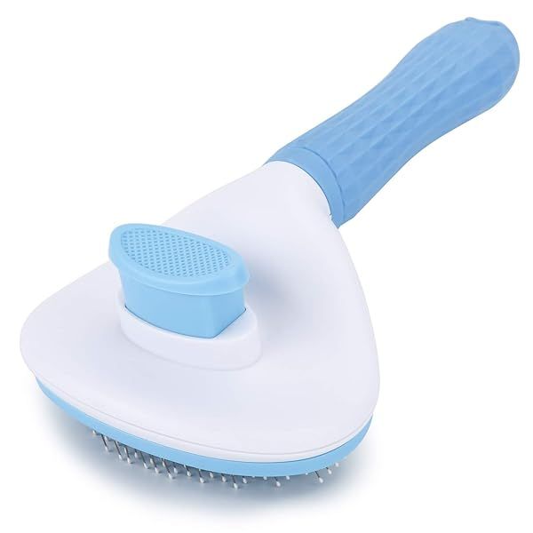 Depets Self-Cleaning Slicker Brush for Dogs, Cats & Bunnies - Effortless Shedding & Grooming Tool for All Hair Types