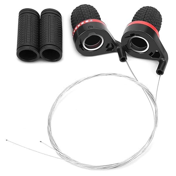 Derailleur Handle Speed Shifter Grip Gear Shifter for Mountain or Speed Shifter Red and Black