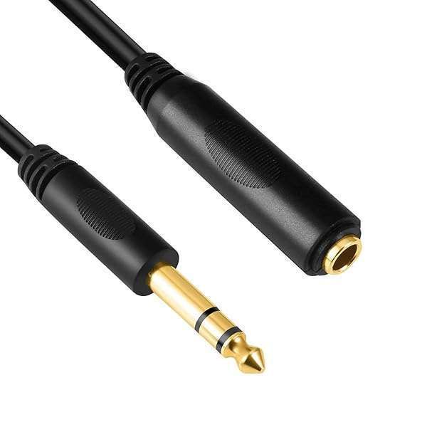 Devinal 1/4 Extension Cord - 15ft Gold Plated Male to Female Audio Cable for Superior Stereo Sound