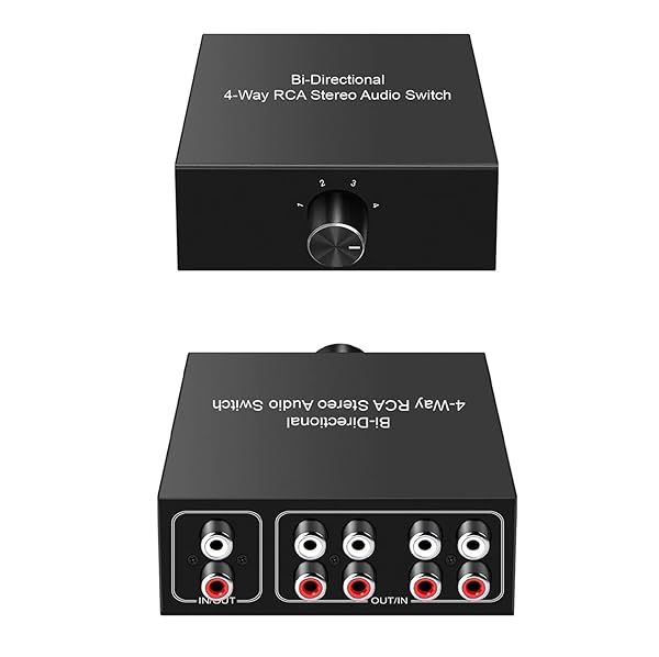 Buy Dingsun 4-Way RCA Audio Switcher - Splitter for CD, DVD, Blu-ray & Speakers | 4 Input 1 Output Selector