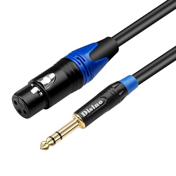 Disino 15 Feet XLR Female to 1/4 Inch TRS Stereo Jack Cable Balanced Interconnect Patch Cord