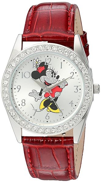 Disney Women's Minnie Mouse Quartz Metal Automatic Watch Red Model W002762