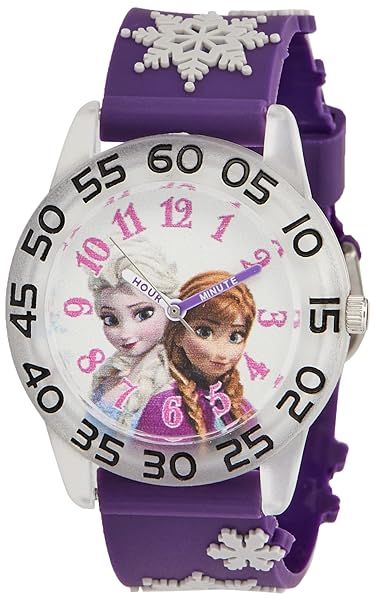Disney Kids Frozen Elsa Anna Time Teacher Analog Quartz Purple Watch