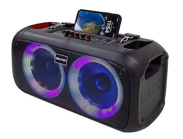 "Buy Dolphin Boombox Portable Bluetooth Speaker - Crisp Sound with Dual 6.5" Woofers & 1" Tweeter"