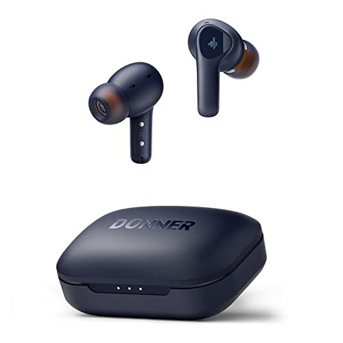 Donner Wireless Earbuds: Noise Cancelling Bluetooth 5.2, 32H Playtime, Custom EQ & Fast Charging - Dobuds ONE in Blue