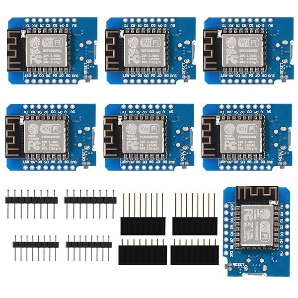 DORHEA 7PCS ESP8266 ESP-12F Development Board NodeMcu D1 Mini Module for WiFi Internet Projects Compatible with Arduino