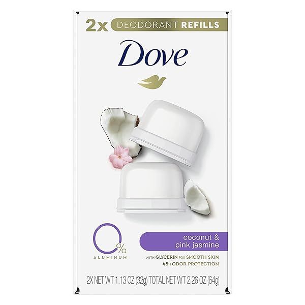 Shop Dove Refillable Deodorant Kit: Coconut & Pink Jasmine, 0% Aluminum, 2 Refills for Women