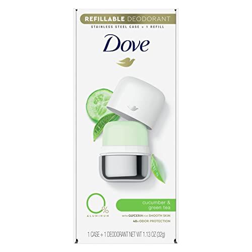 Shop Dove Refillable Deodorant Starter Kit for Women - Cucumber & Green Tea, 0% Aluminum, Eco-Friendly 1.13 oz