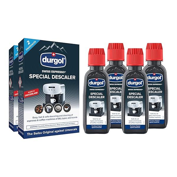 Top Durgol Swiss Espresso Machine Decalcifier - 4 Count Descaler Solution for Perfect Coffee