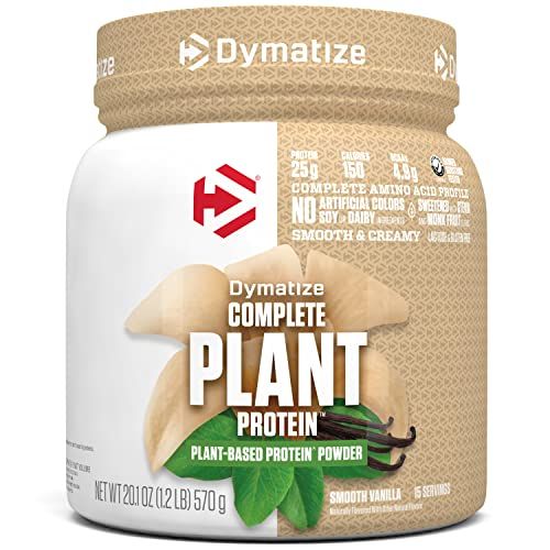 Buy Dymatize Vegan Plant Protein - Smooth Vanilla, 25g Protein, 4.8g BCAAs, Complete Amino Acids, 15 Servings