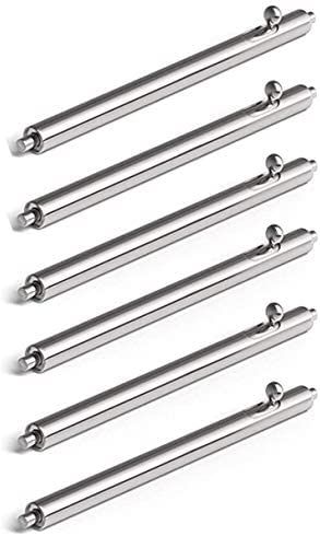 E ECSEM 16MM 18MM 19MM 20MM 22MM 24MM Quick Release Spring Bar Pins, 6 Pack Stainless Steel Watch Band Strap Link Pins (18MM)