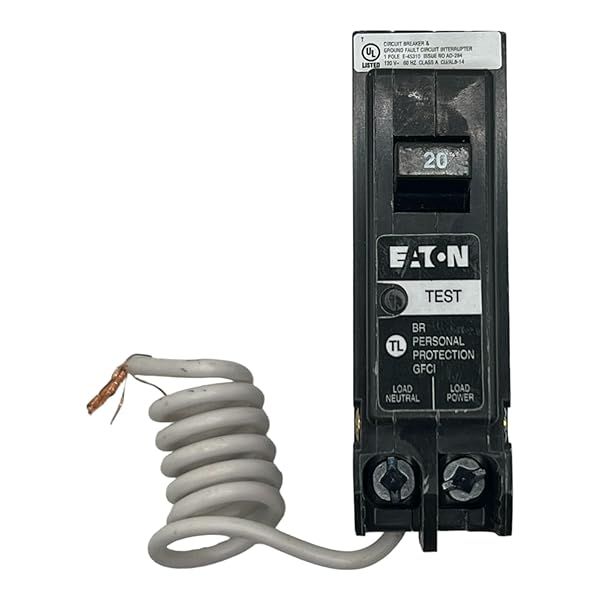 Buy EATON BRN120GF GFCI Breaker - 20A, 1 Pole, 5mA, 10kAIC | Reliable Electrical Safety