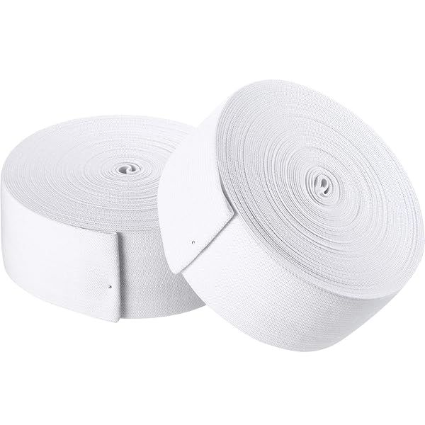 EBOOT Elastic Spool 2 Inch x 22 Yard White for Crafting and Sewing Projects