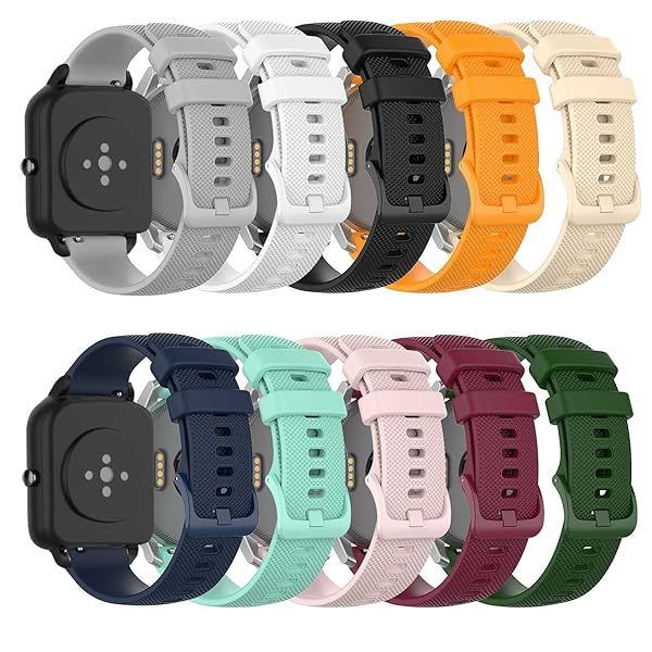 ECSEM Replacement Bands for Letscom ID205L ID205S ID205U and Veryfitpro ID205G SW021 SW023 SW025 Soft Silicone Waterproof Adjustable 10 Pack