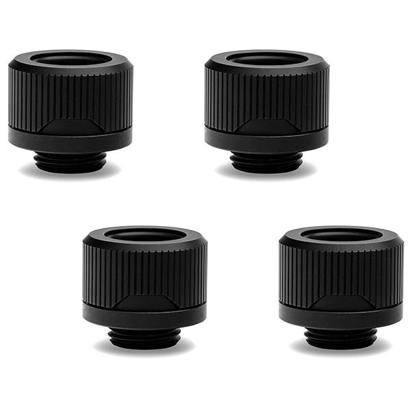 EKWB EK-Torque HTC-14 Compression Fitting 14mm OD Black 4-Pack for Rigid Tubing
