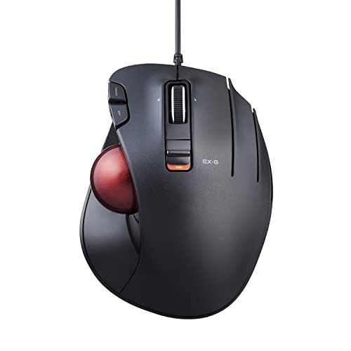 ELECOM EX-G Wired Trackball Mouse: Ergonomic Design, Smooth Tracking, 5 Programmable Buttons for PC & Mac