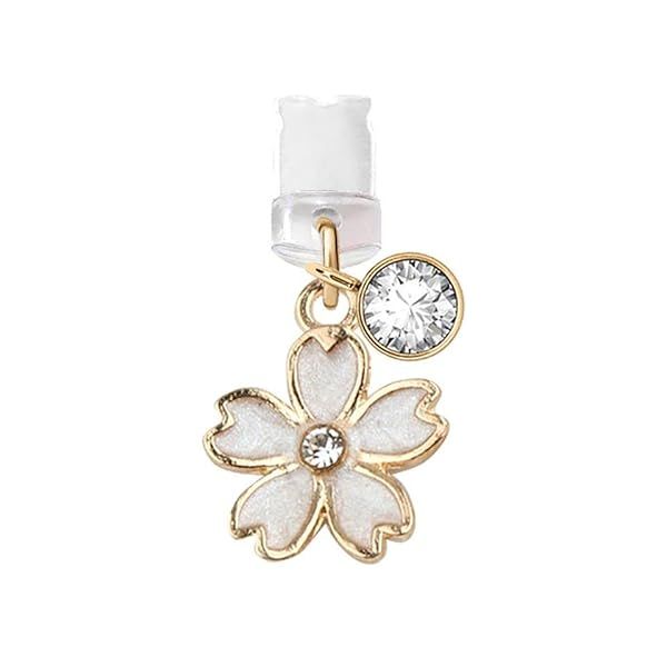 ELISE & FONDA Cherry Blossom USB Charging Port Dust Plug Charm for iPhone & iPad - Stylish Anti-Dust Accessory