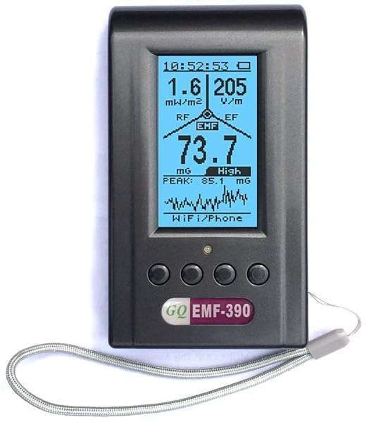 Advanced GQ EMF-390 Meter: 3-in-1 EMF, RF & ELF Detector for 5G, WiFi & Cell Tower Radiation