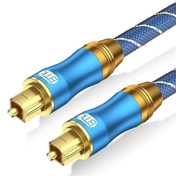10ft EMK Digital Optical Audio Cable - Toslink SPDIF for Home Theater, TV, PS4, Xbox & Sound Bar