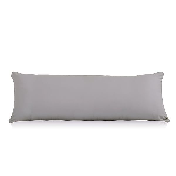"EVOLIVE Ultra Soft Microfiber Body Pillow Cover 21"x54" - Silver Grey with Hidden Zipper Closure"