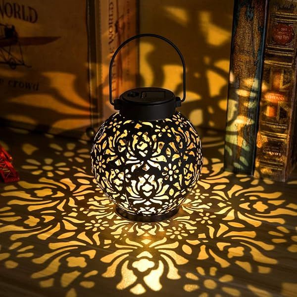 EXCMARK 2 Pack Solar Hanging Lanterns - Perfect Outdoor Christmas Lights & Unique Gardening Gifts for Women