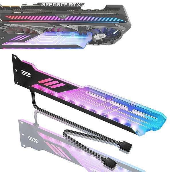 EZDIY-FAB RGB GPU Holder: 5V 3-Pin Support for Graphics Card Sag - Colorful Bracket & Holster