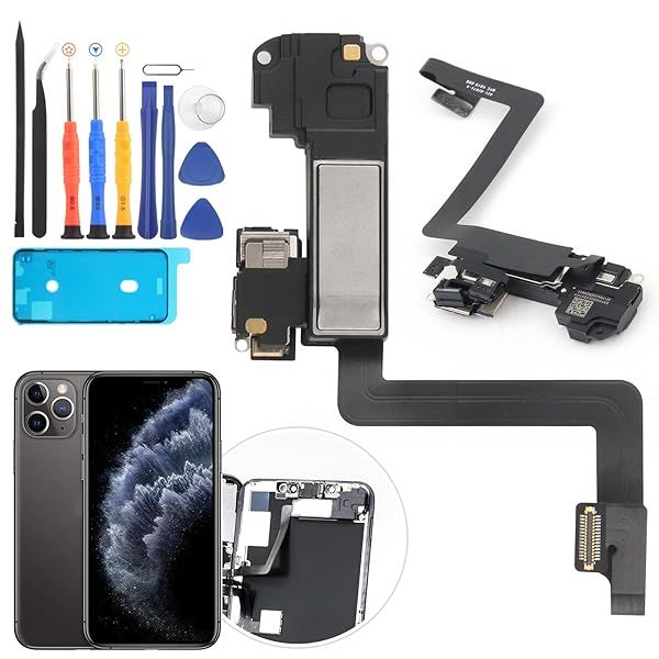 Earpiece Speaker for iPhone 11 Pro Ear Speaker Replacement for iPhone 11 Pro Speaker Replacement Light Proximity Sensor Flex Cable Earphone Speaker